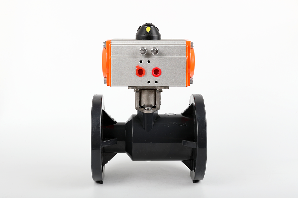 铜鼓气动法兰一体球阀